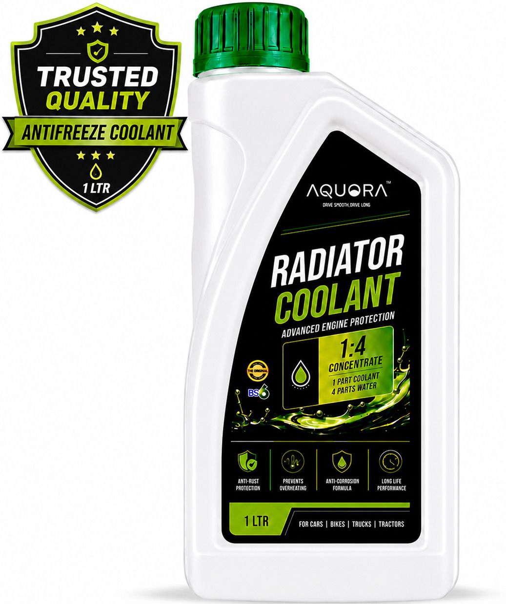 aquora Premium Antifreeze Radiator Coolant 1 Litre Universal Automotive Coolant Coolant Green-picture-44