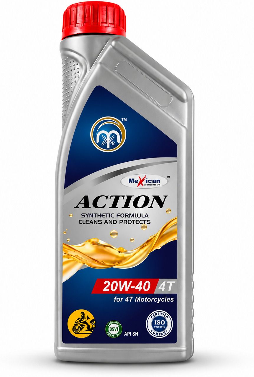 ACTION 20W-40 4T Motorcycle Engine Oil ACTION 20W-40 4T Synthetic Formula Motorcycle Engine Oil High Performance Engine Oil-image-1