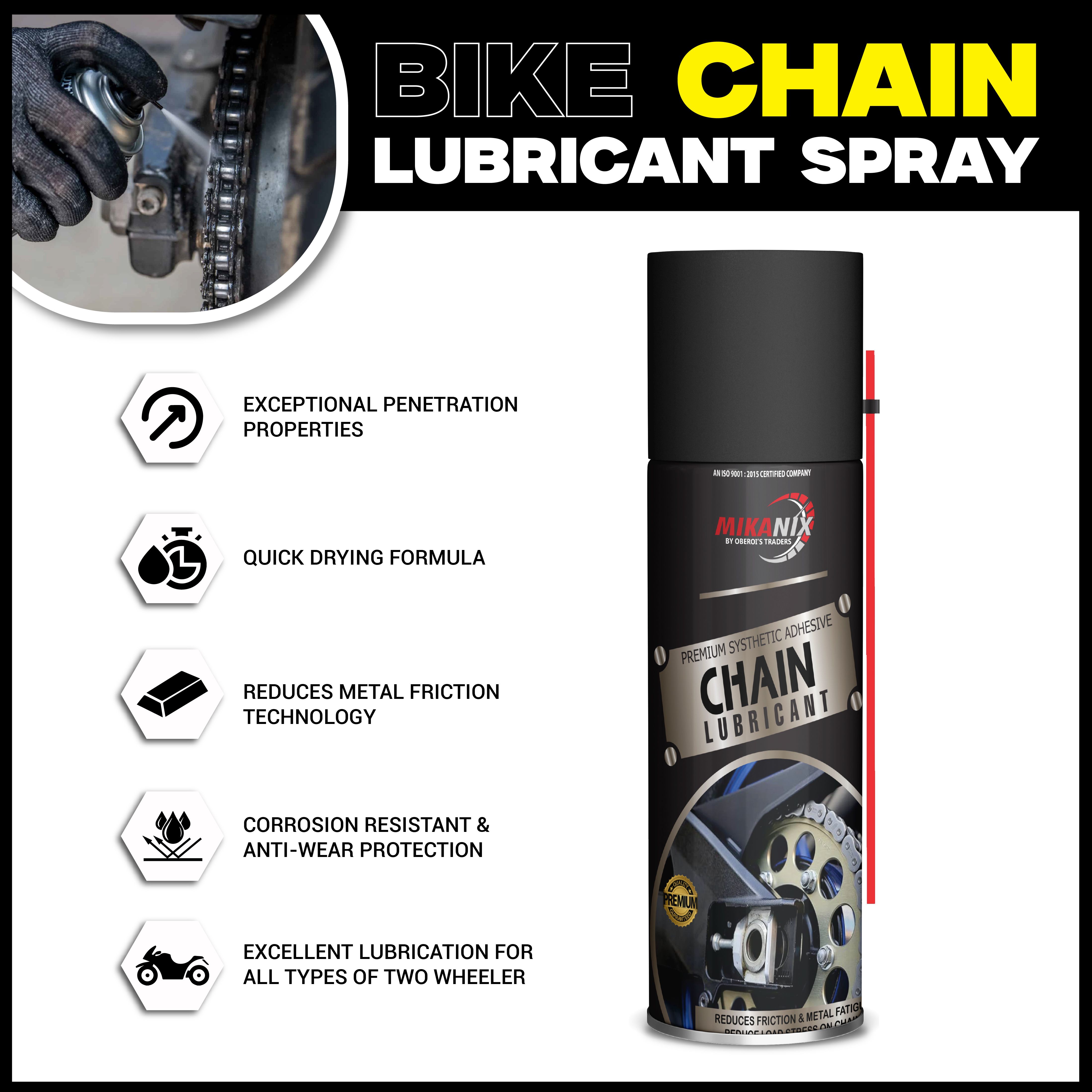 Bike Chain Lube | Lubricant Spray Cleaner For All Chain Type | Lubrication | Rust & Corrosion protection | Prevent Chain Breakage | Noise Chain Oil-image-12
