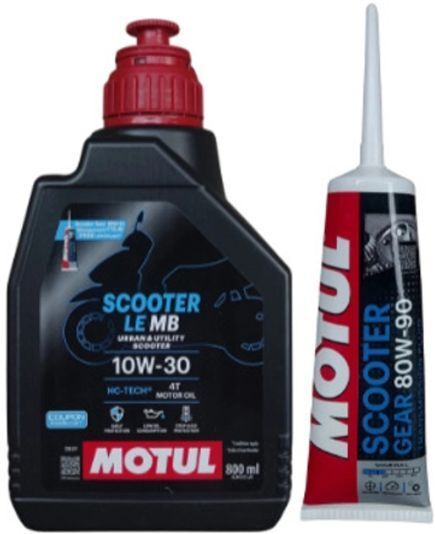 motul Scooter LE 10W30 800ML with Gear Oil Combo for Automatic Scooters Scooter LE 10W30 800ML with Gear Oil Combo Technosynthese (Semi Synthetic)-picture-22