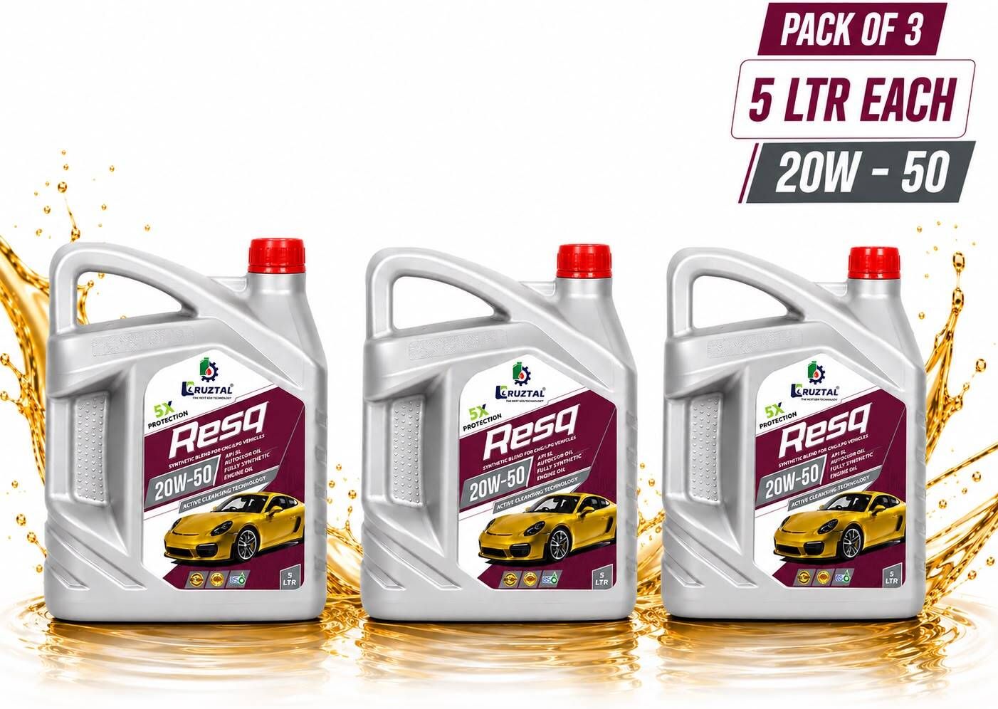 RESQ 20W-50 API-SN 5 LTR -P3 Heavy Duty Engine Oil-image-37