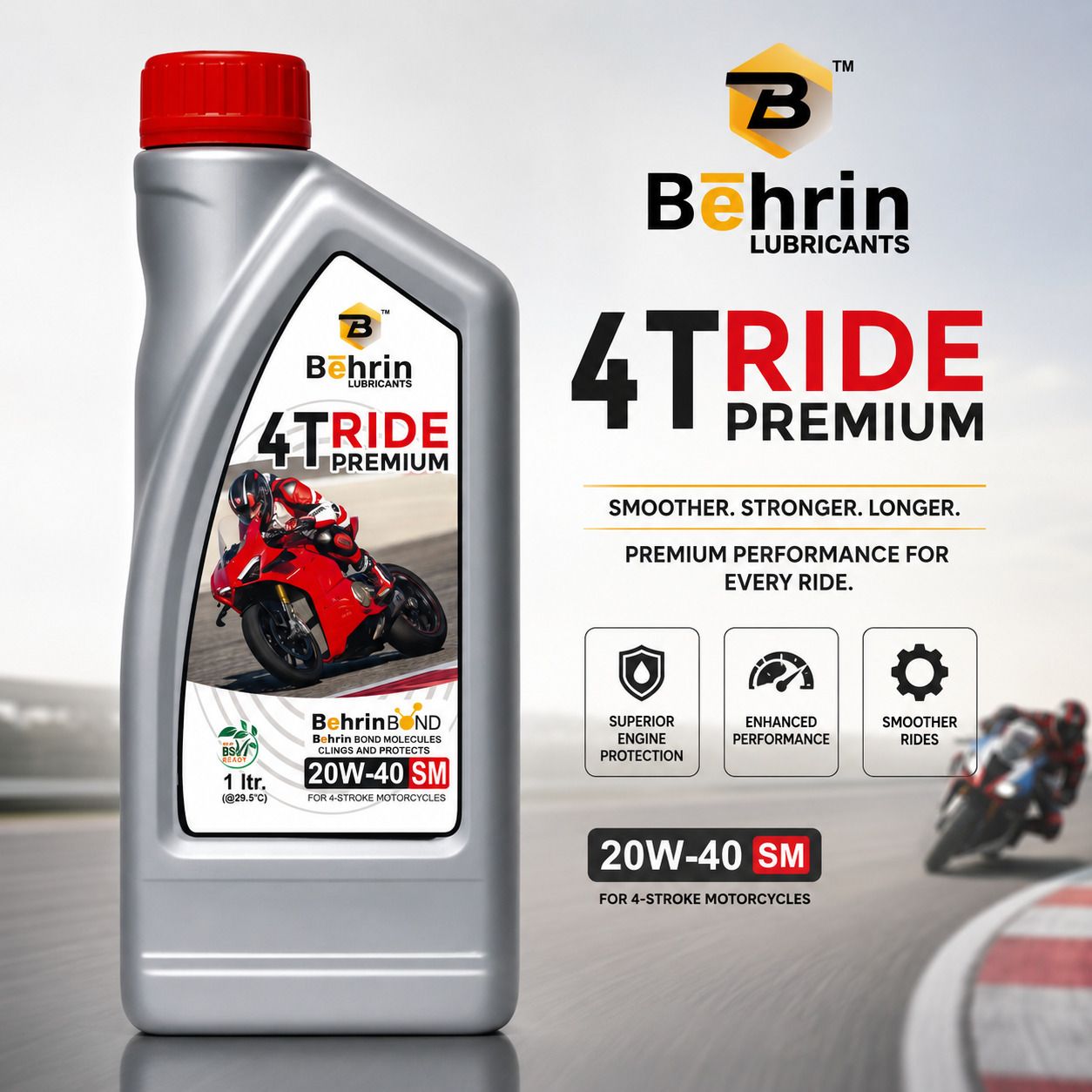 20W 40 4T High Performance 20W-40 (API: SM) ( JASO: MB/MA-2) High Performance Engine Oil Brake Oil-image-46