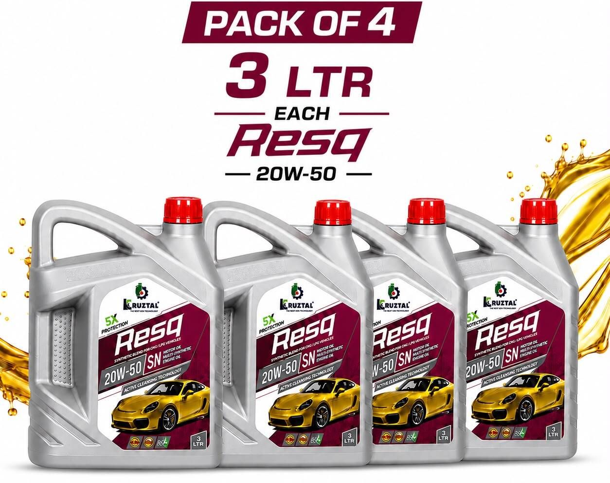 RESQ 20W-50 API-SN 3 LTR -P4 Heavy Duty Engine Oil-image-37