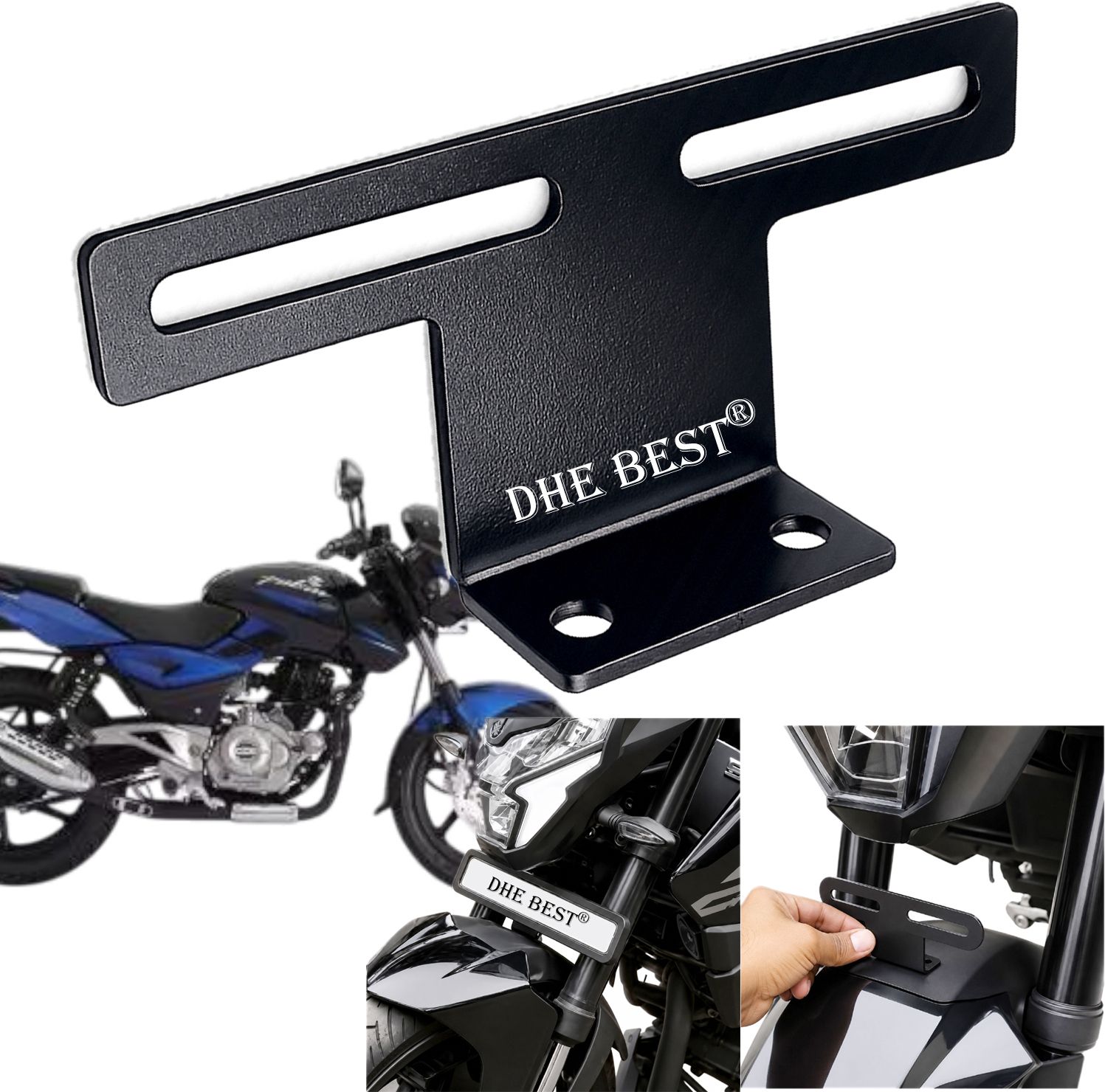 dhe best Universal Bike Front Plate Stay V1 for PULSAR 180 DTSI OLD Bike Number Plate-picture-11