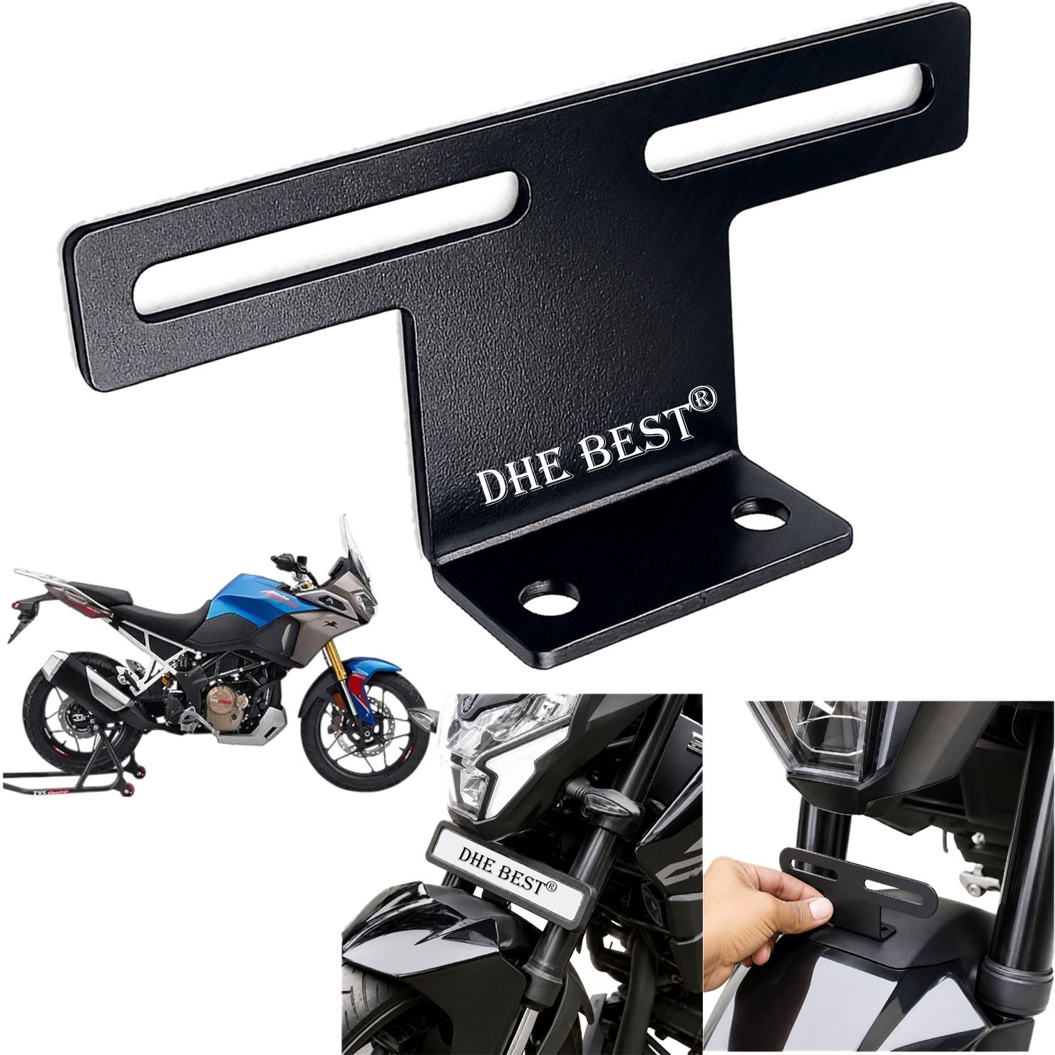 dhe best Universal Bike Front Plate Frame V11 for Apache RTX 300 Bike Number Plate-picture-27