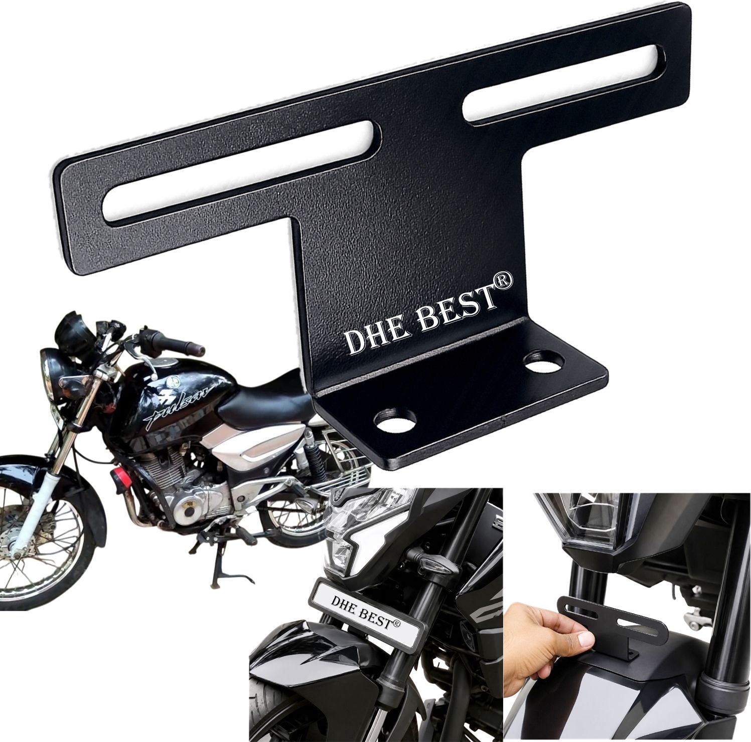 dhe best Universal Bike Front Fender Plate Holder V3 for PULSAR 150 DTSI OLD Bike Number Plate-picture-18
