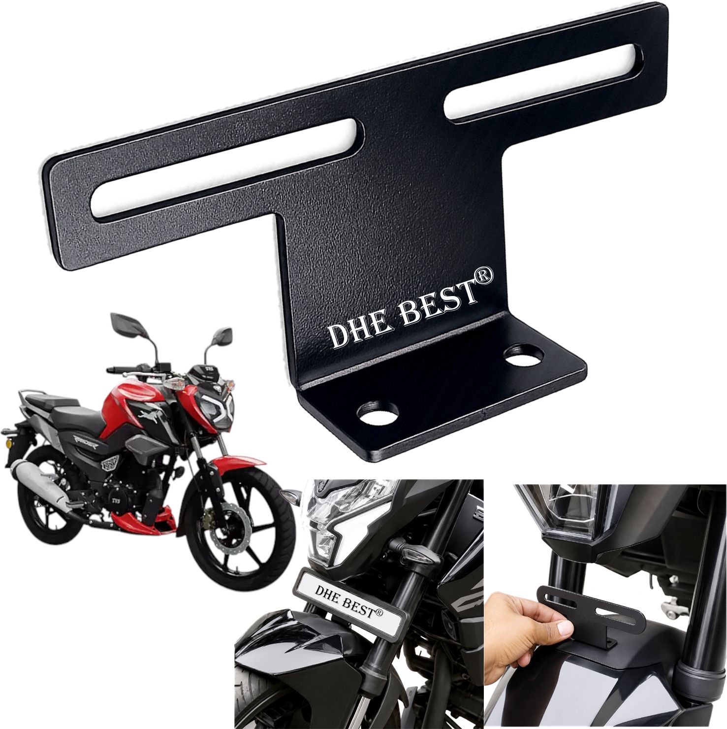dhe best Universal Bike Front Plate Frame Long Lasting for Raider 125 Bike Number Plate-picture-4