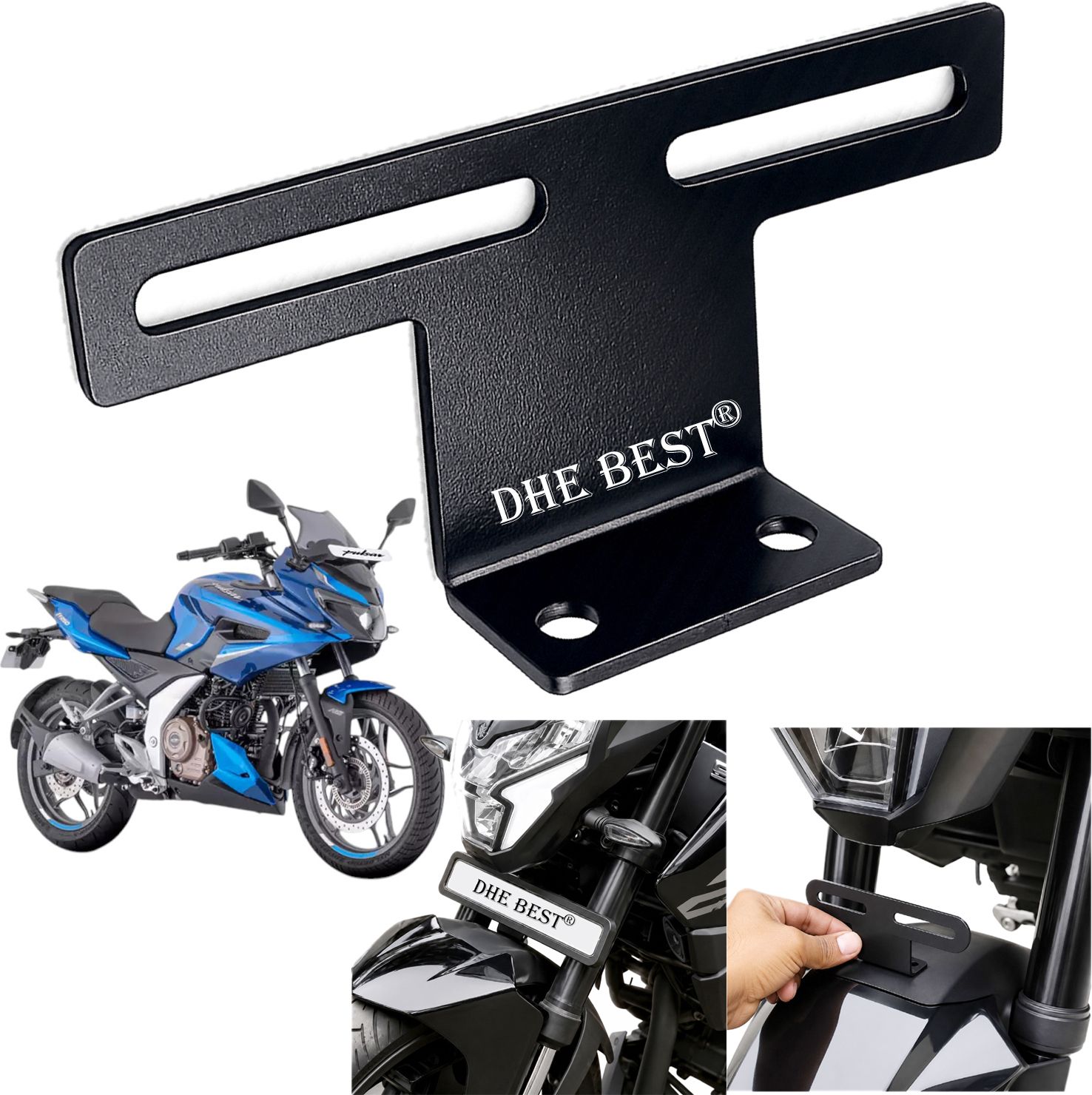 dhe best Universal Bike Front Plate Carrier High Strength for Pulsar F250 Bike Number Plate-picture-34
