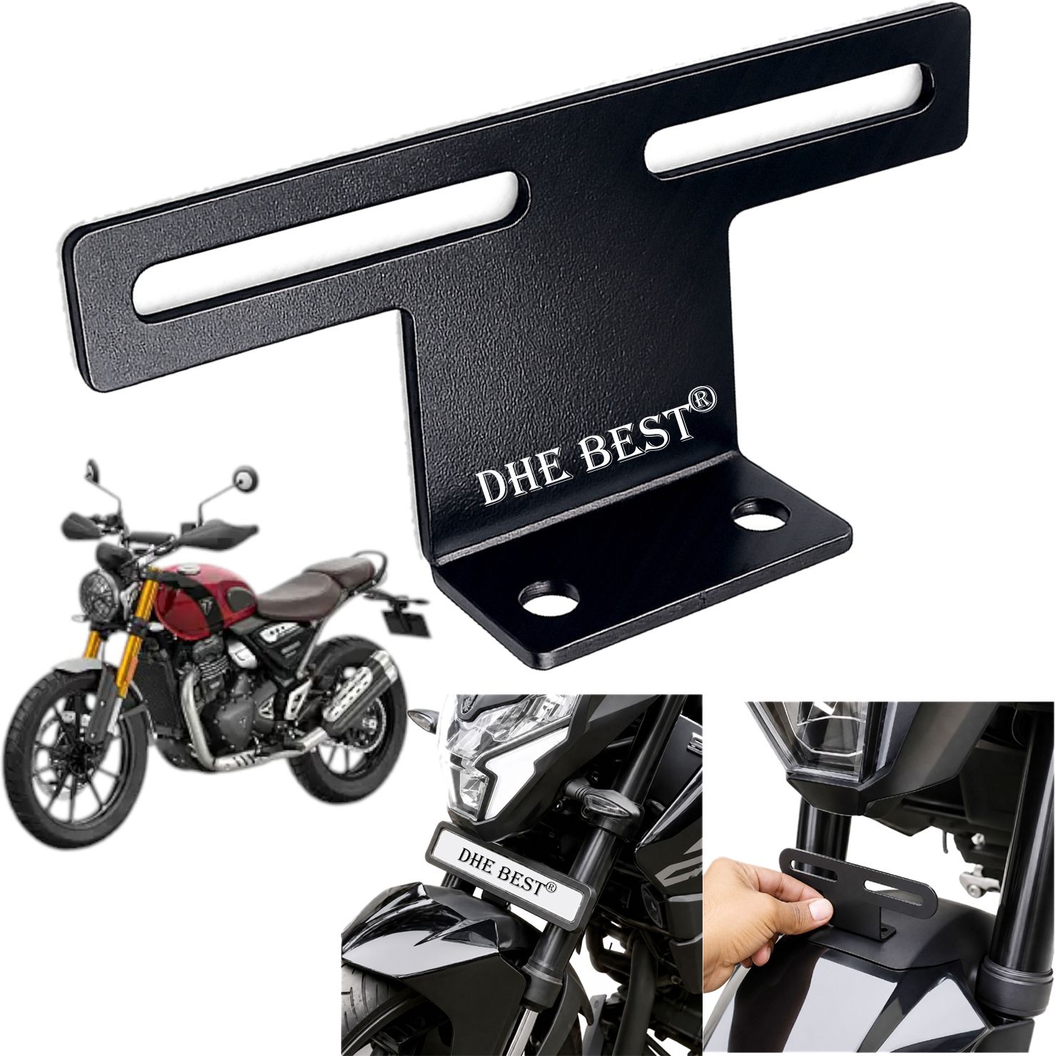 Universal Bike Front Plate Support Metal for Scrambler 400 X Bike Number Plate-image-30