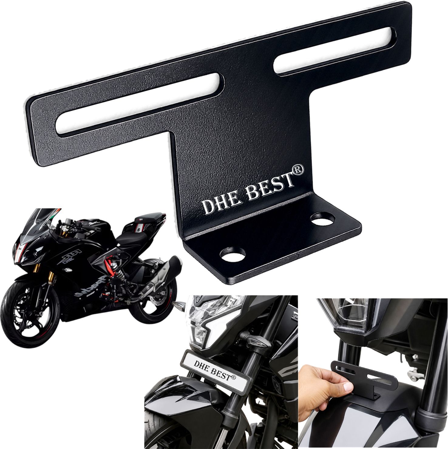 dhe best Universal Bike Front Number Plate Support V12 for Apache RR 310 Bike Number Plate-picture-13