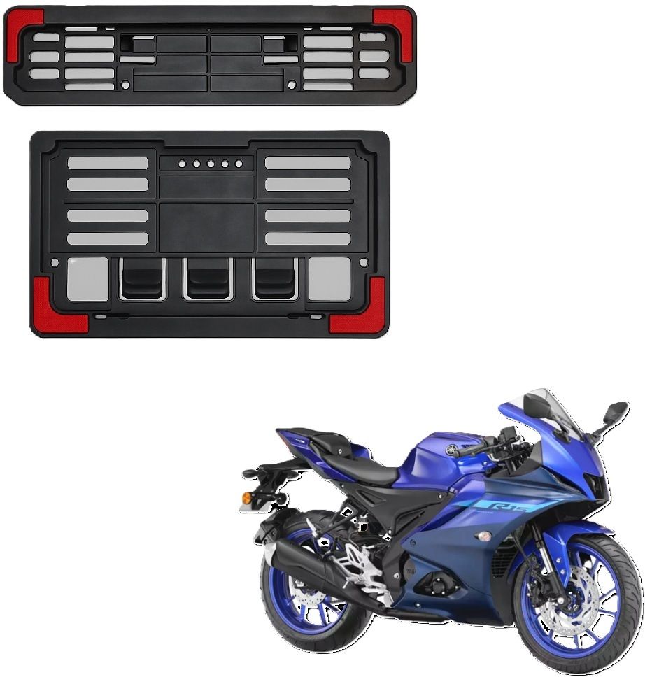 Plastic Number Plate Holder with Red Corners for R15 V4 Bike Number Plate-image-3