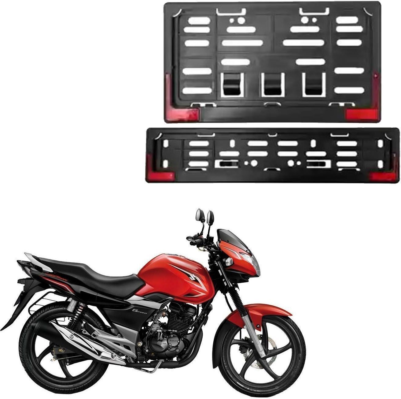 Bike Number Plate Frame with Reflector (Stander Size For All Bikes) _102 Bike Number Plate-image-49