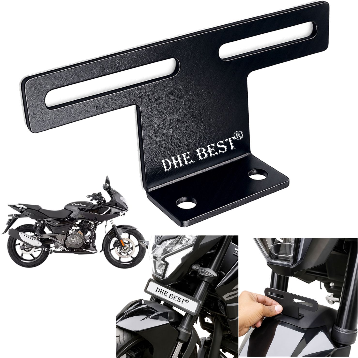 dhe best Universal Bike Front Plate Stay Stable Mount for PULSAR 180F Bike Number Plate-picture-20