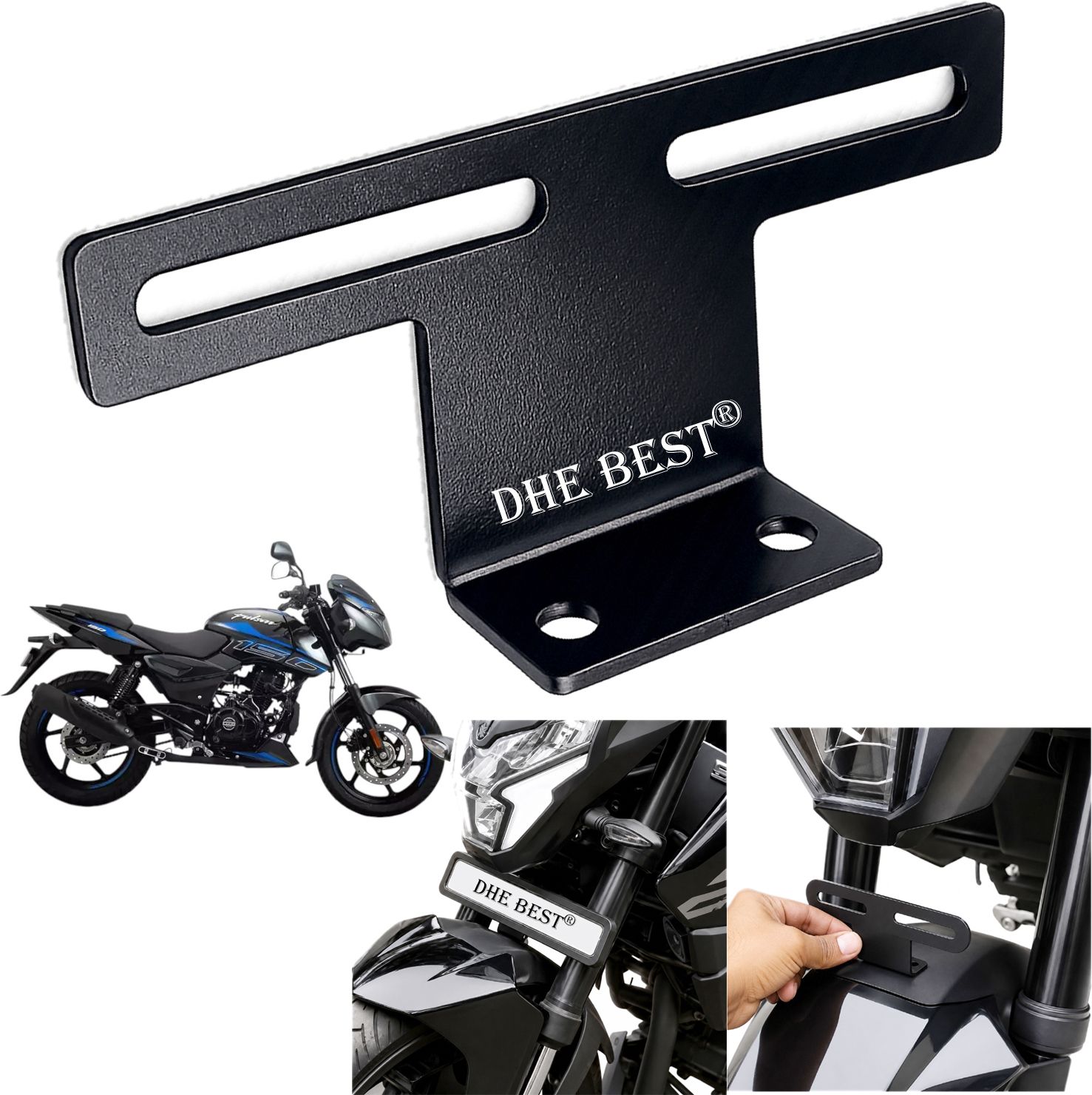 dhe best Universal Bike Front Plate Fixing Bracket V3 for PULSAR 150 Bike Number Plate-picture-43