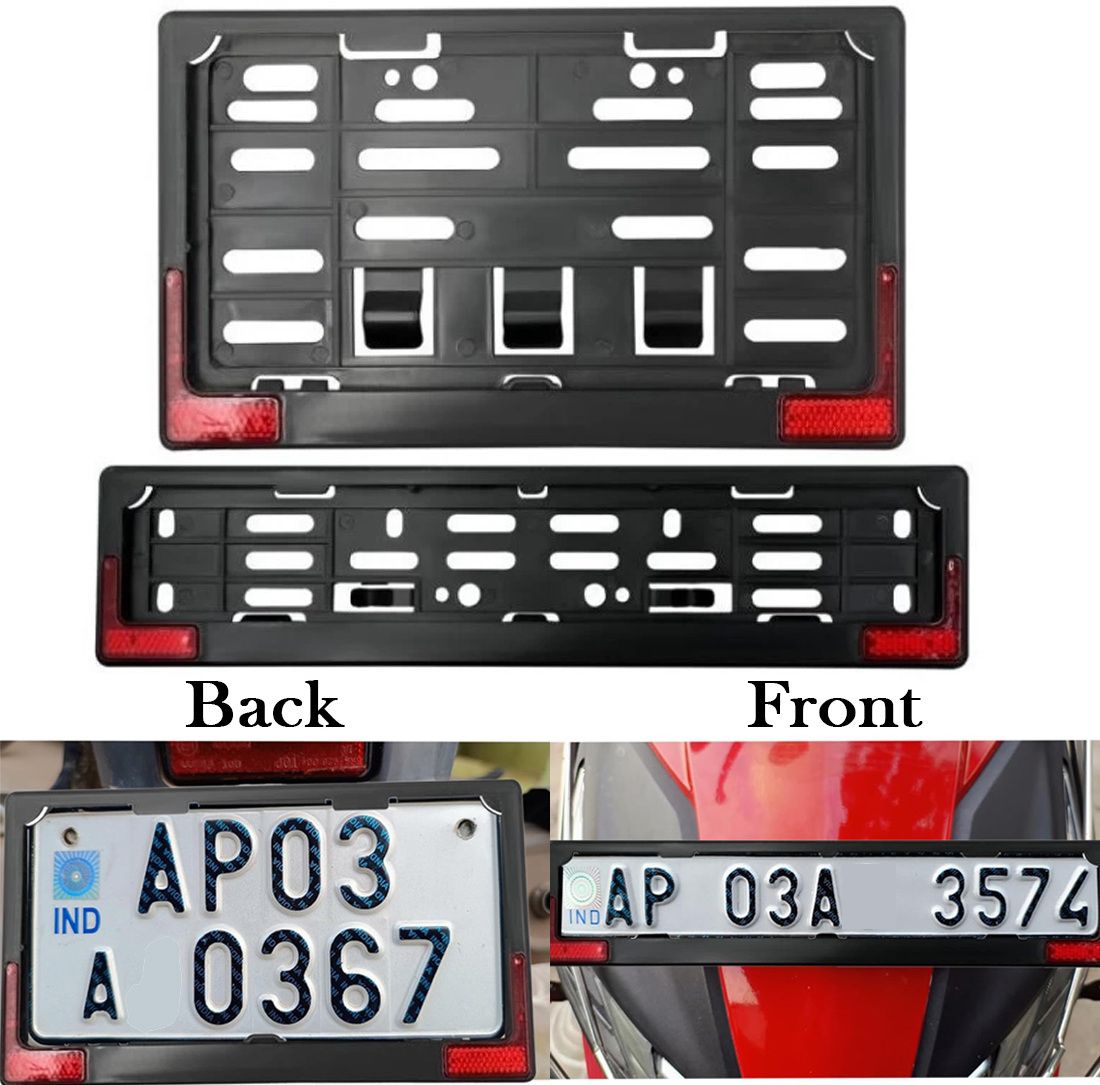 NUMBER PLATE COVER WITH LIGHT REFLECTOR Bike, Number Plate Bike Number Plate-image-7