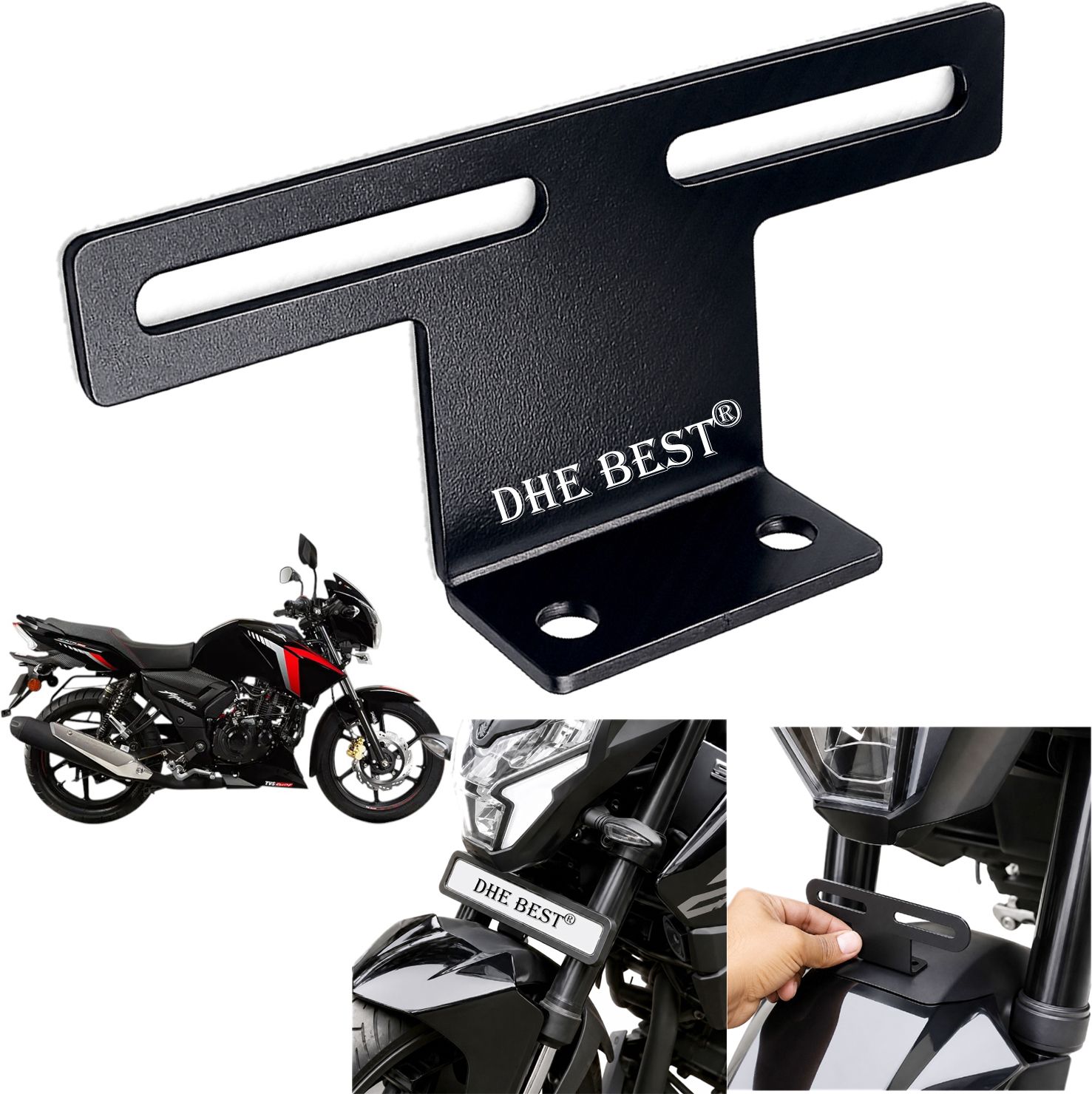 dhe best Universal Bike Front Plate Mount Modern Design for Apache 160 Bike Number Plate-picture-19