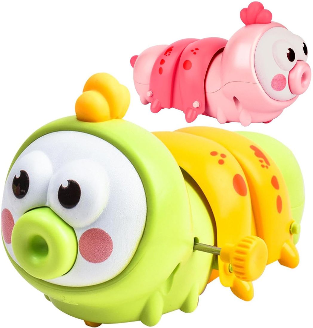 Kids Caterpillar Crawling Windup Toy | Clockwork Baby Toy for Toddler Rattle