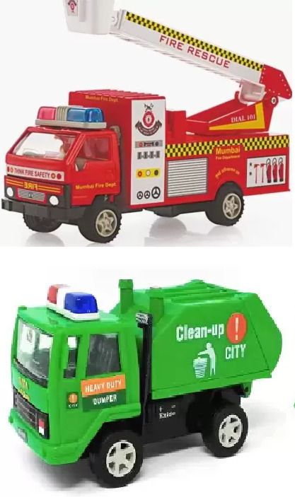 premium toyz Combo Pack of Fire Brigade and Garbage Truck Toy for Kids-picture-15