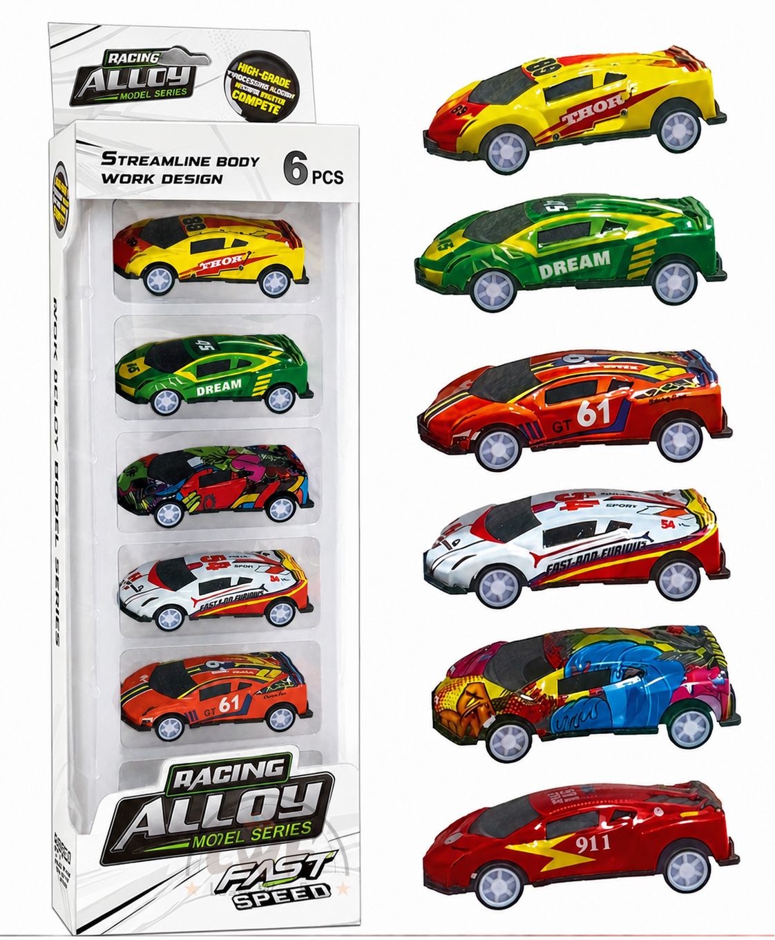 6 Pcs Die Cast Metal Unbreakable Mini Racing Lamborgini Car Toy for Kids-image-9