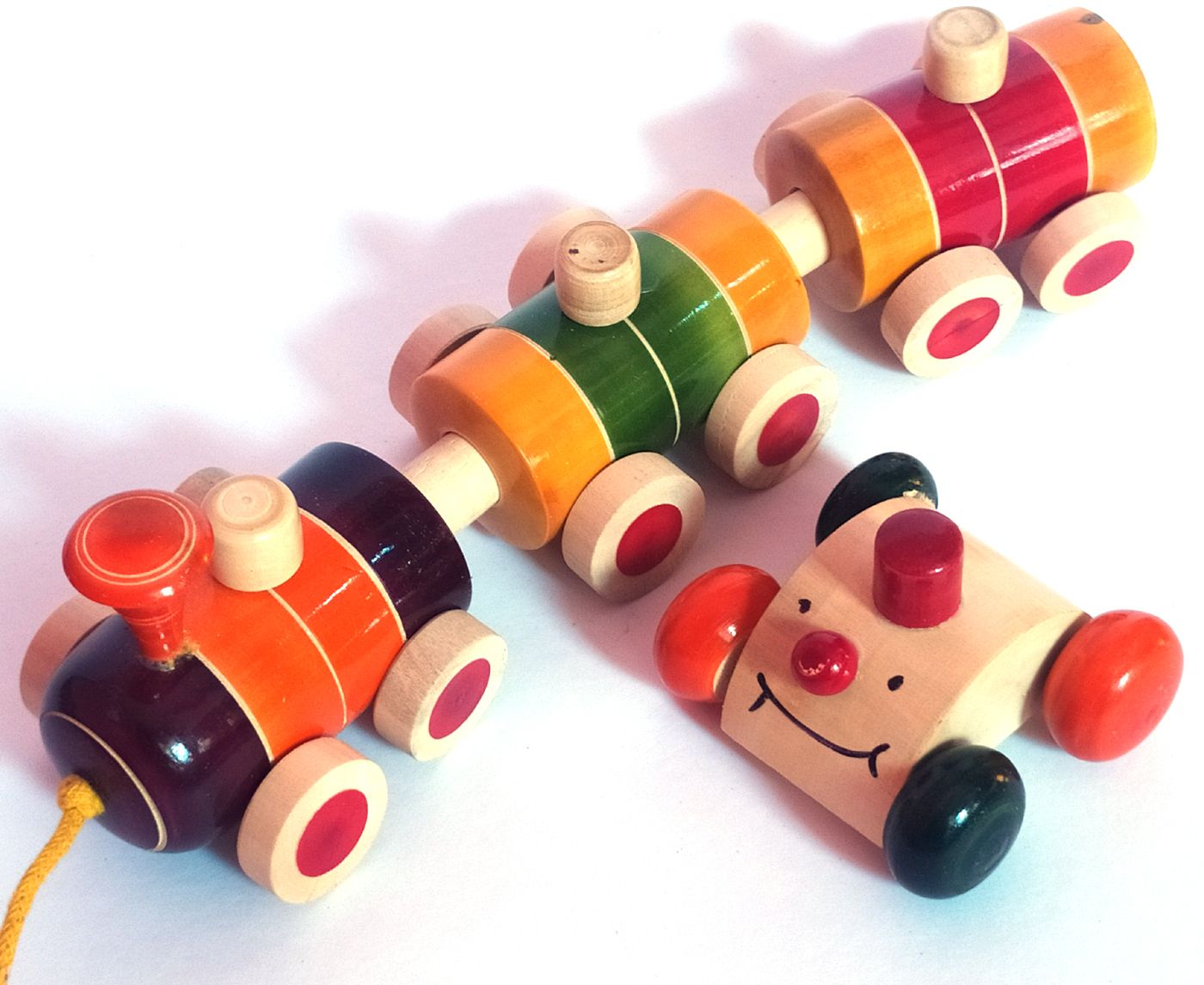 Wooden Toy Train Pull Along Toys and Wooden Car Toy-image-8