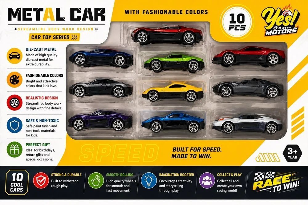 Metal Toy Car Set 10 PCS-image-11