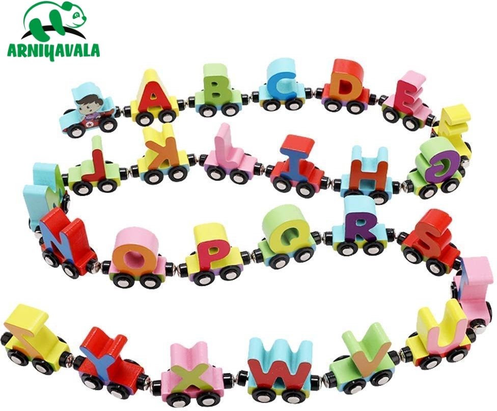 A to Z Wooden Digital Colourful Magnetic Train Set Includes 26 Alphabets-image-31