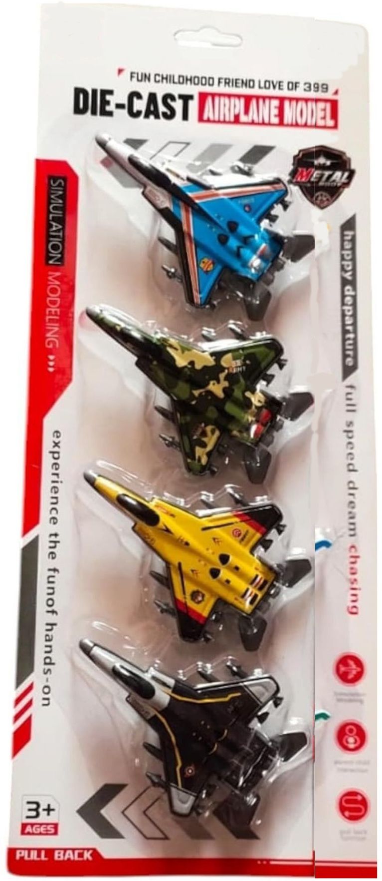 - Die Cast Aeroplane 4 Pcs Pack - Durable Metal Construction - Realistic Details-image-46
