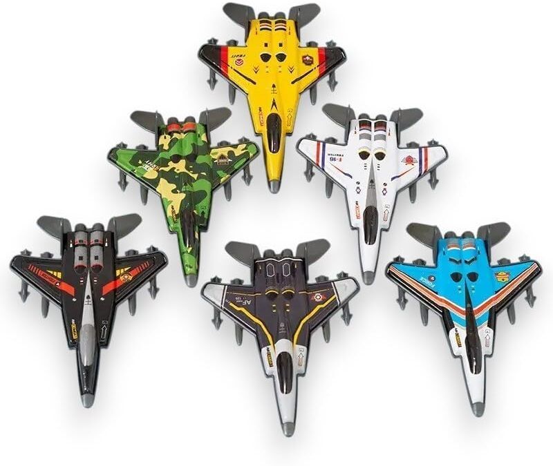 Die-Cast Metal Fighter Jets, Pull Back Military Aircraft Toys-image-5