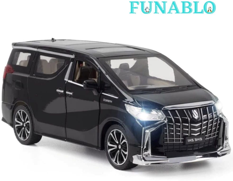 Metal Pull Back Die-cast Car 1:24 Alphard with Openable Doors & Light