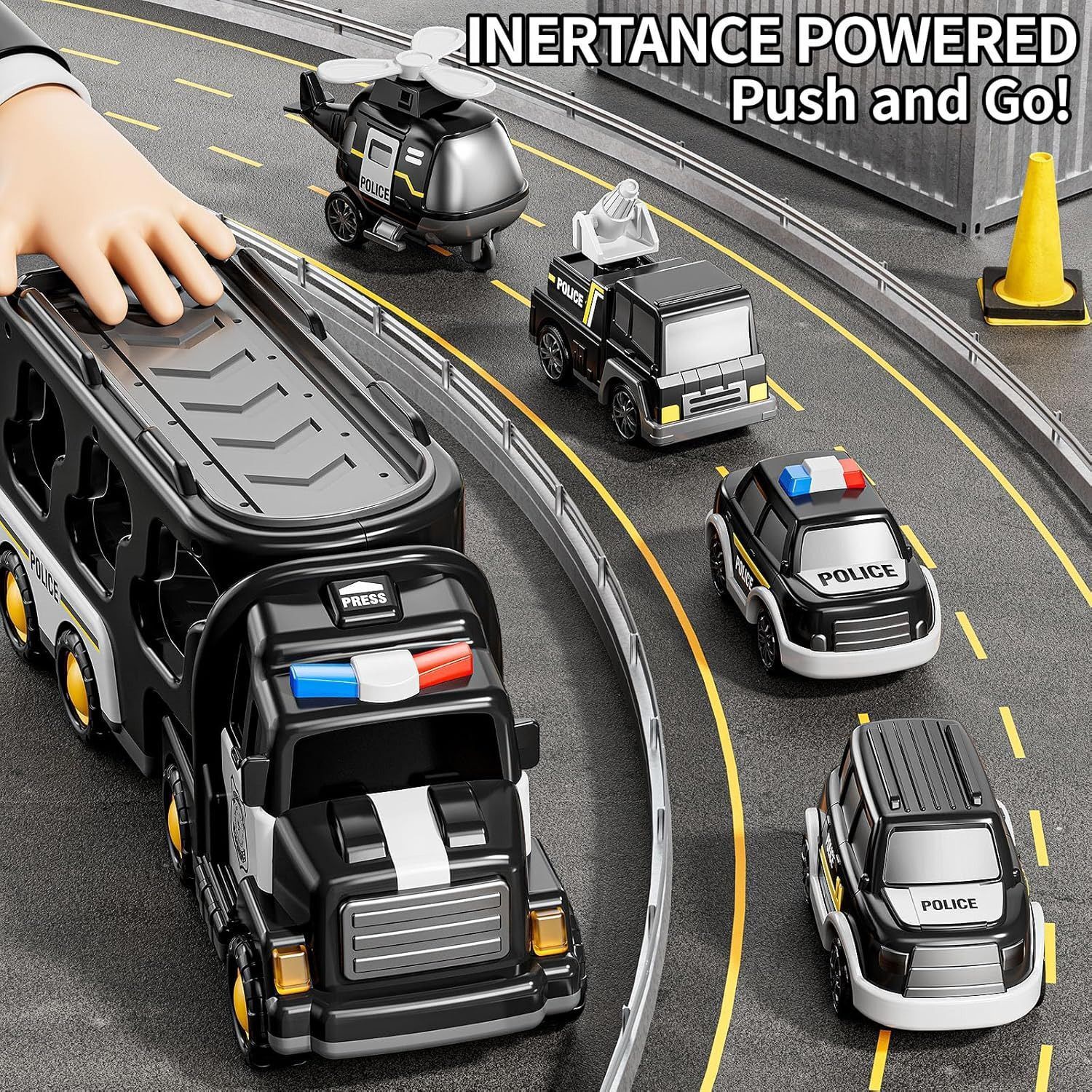countrylink 5 in 1 Police Truck Toys Police Rescue Vehicle Car With Pullback Function-picture-31