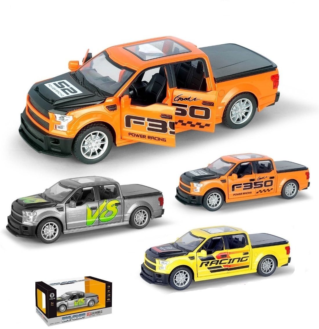 Toy Trucks F150 Raptor Pickup Truck Toys for Boys Diecast Metal Model Truck