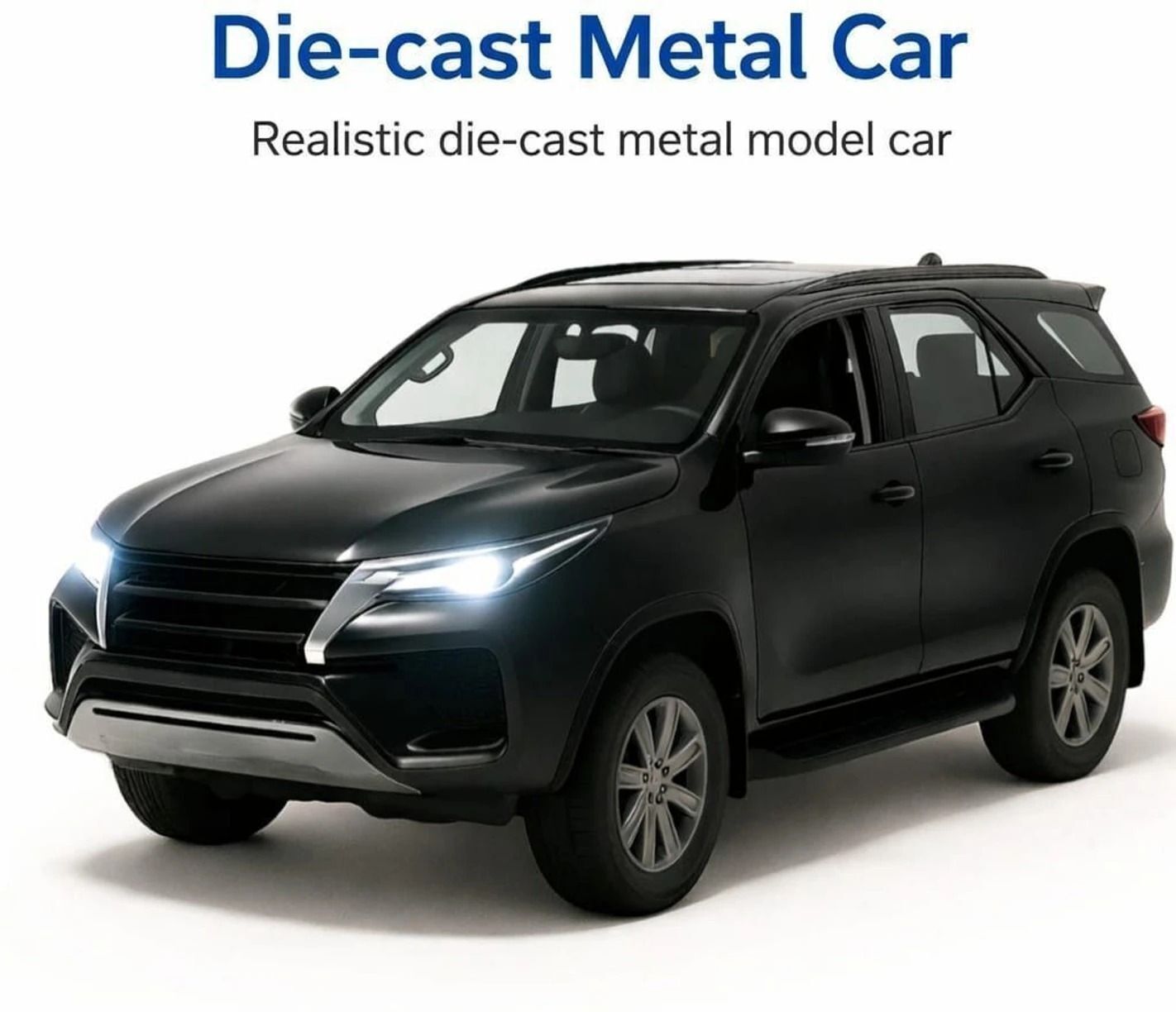 houseofcommon Premium Die-Cast Toyota Fortuner Toy Car with Light & Sound |Pull Back-picture-11