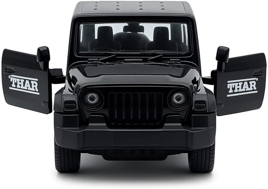 Realistic Black Thar Model Toy Car With Music Lights-image-36