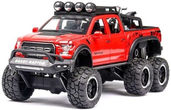 Diecast Pickup Truck Raptor 6x6 Toy Car Scale Model,Pull Back Vehicles-image-6
