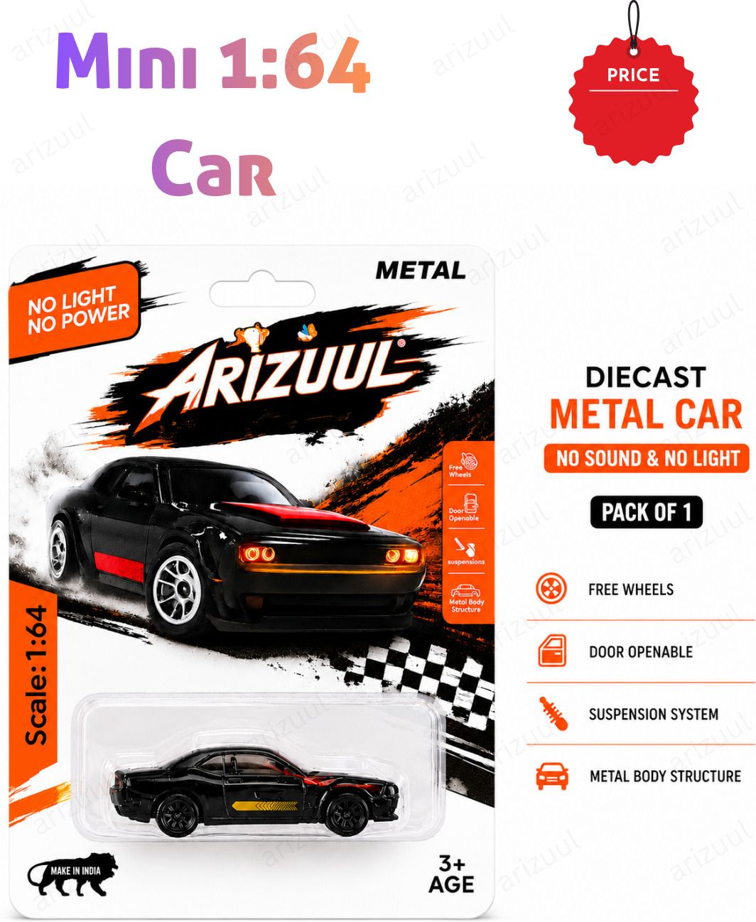 arizuul Dodge Challenger SRT Hellcat Miniature Diecast Metal Car Toy 1:64 Kids Play-picture-44