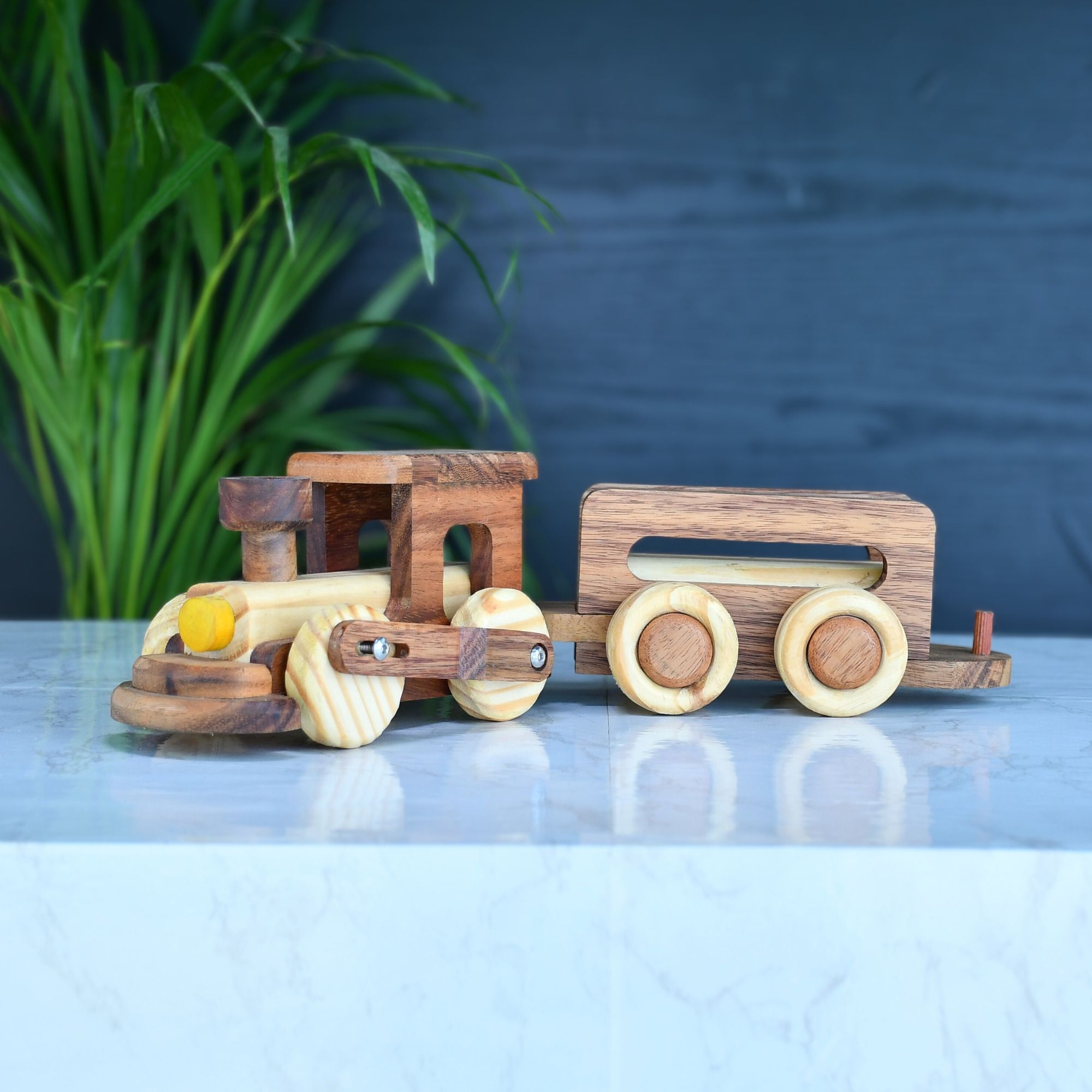Wooden Train Set, Push and Pull Toy for Kids, Non-Toxic with Smooth Edges-image-45