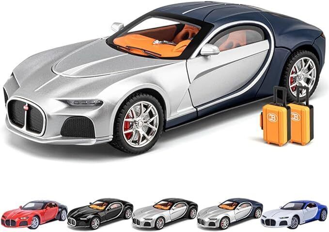 1:24 Bugatti Atlantic Alloy Die Cast Cars with Sound & Light, Pullback Toy