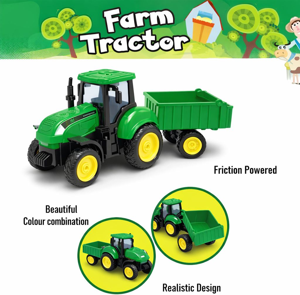 Kids Farming Tractor Trolley Toy | Realistic Farm Vehicle Playset-image-20