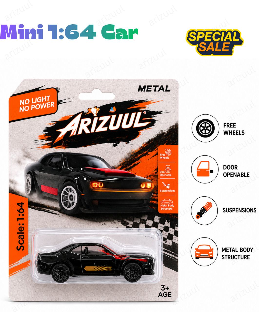 arizuul Dodge Challenger Diecast Metal Vehicle Toy with Durable Body and Smooth Wheels-picture-43