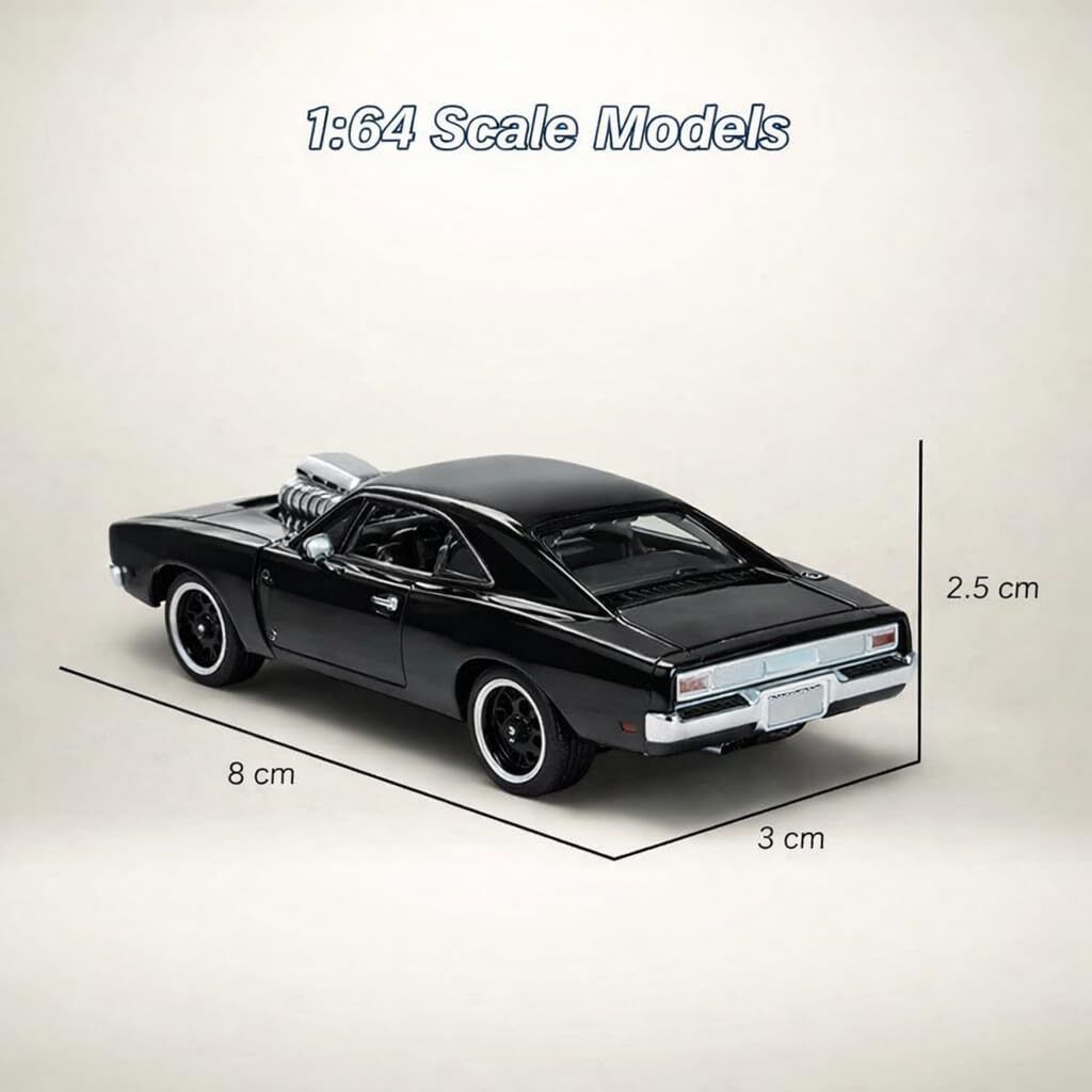 shexon Classic Muscle Car 1:64, Alloy Body Collectible Mini Car with Smooth Wheels-picture-46