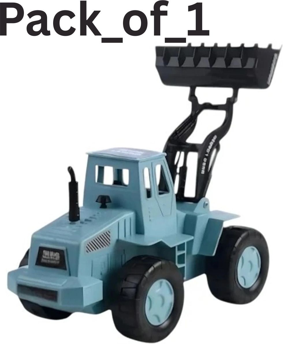 lastictoy Blue Toy Bulldozer Truck Front Loader Manual Construction Vehicle for Toddlers-picture-29