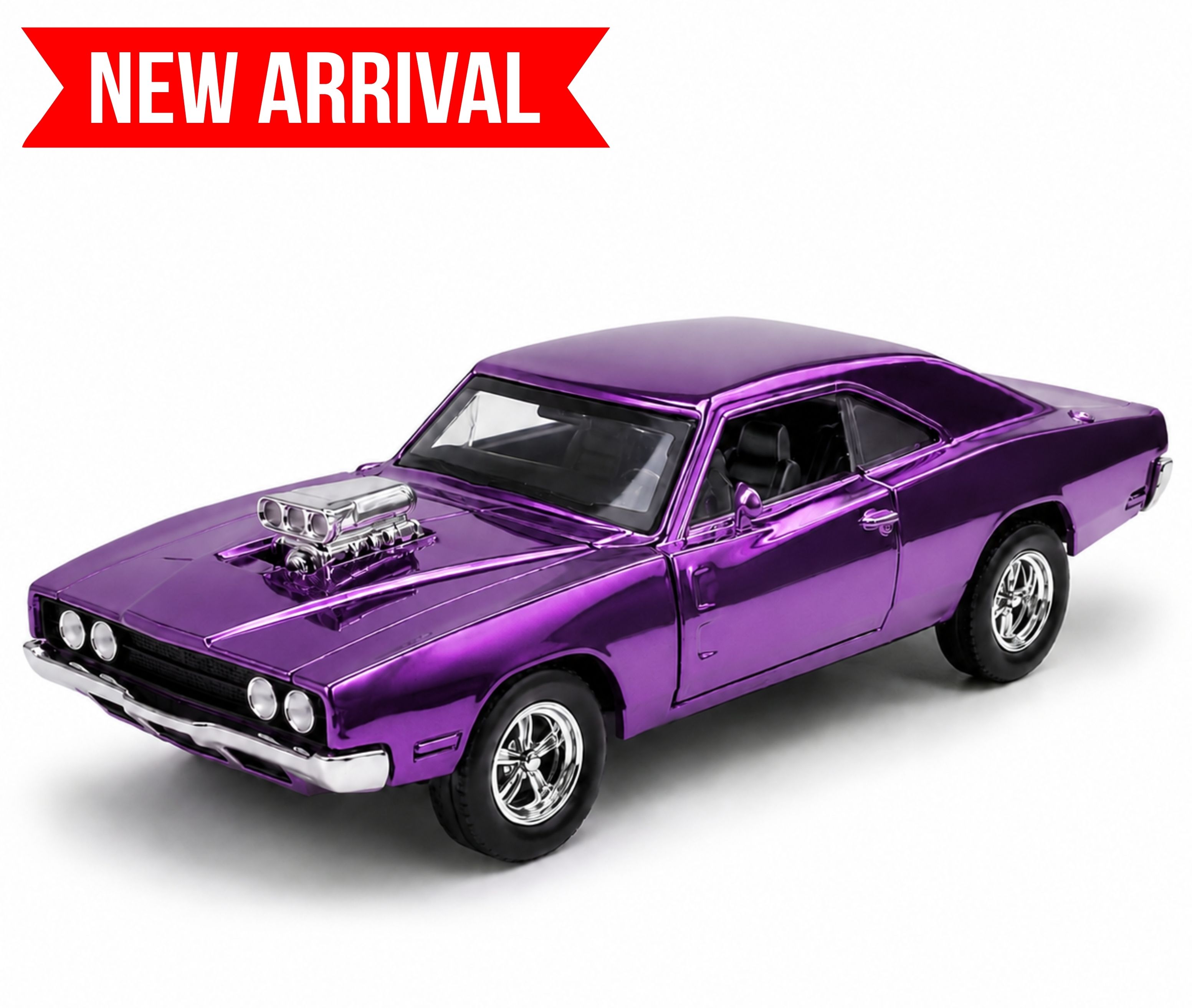 fast & furious car 1:32 diecast muscle car with led lights sound pull back toy
