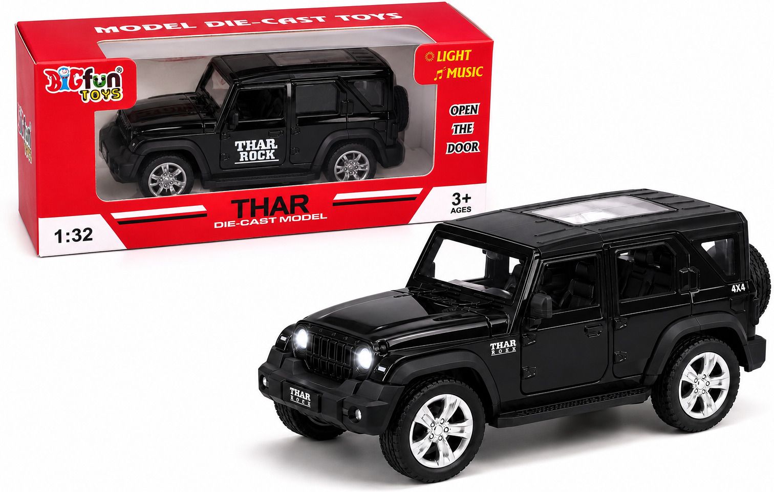 1:32 Scale Thar Roxx Die Cast Pull Back Action Car-image-14