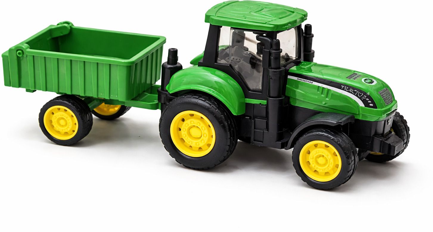 Farm Tractor Toy for Kids-Friction Powered Tractor & Trolley- Heavy Vehicle Toy