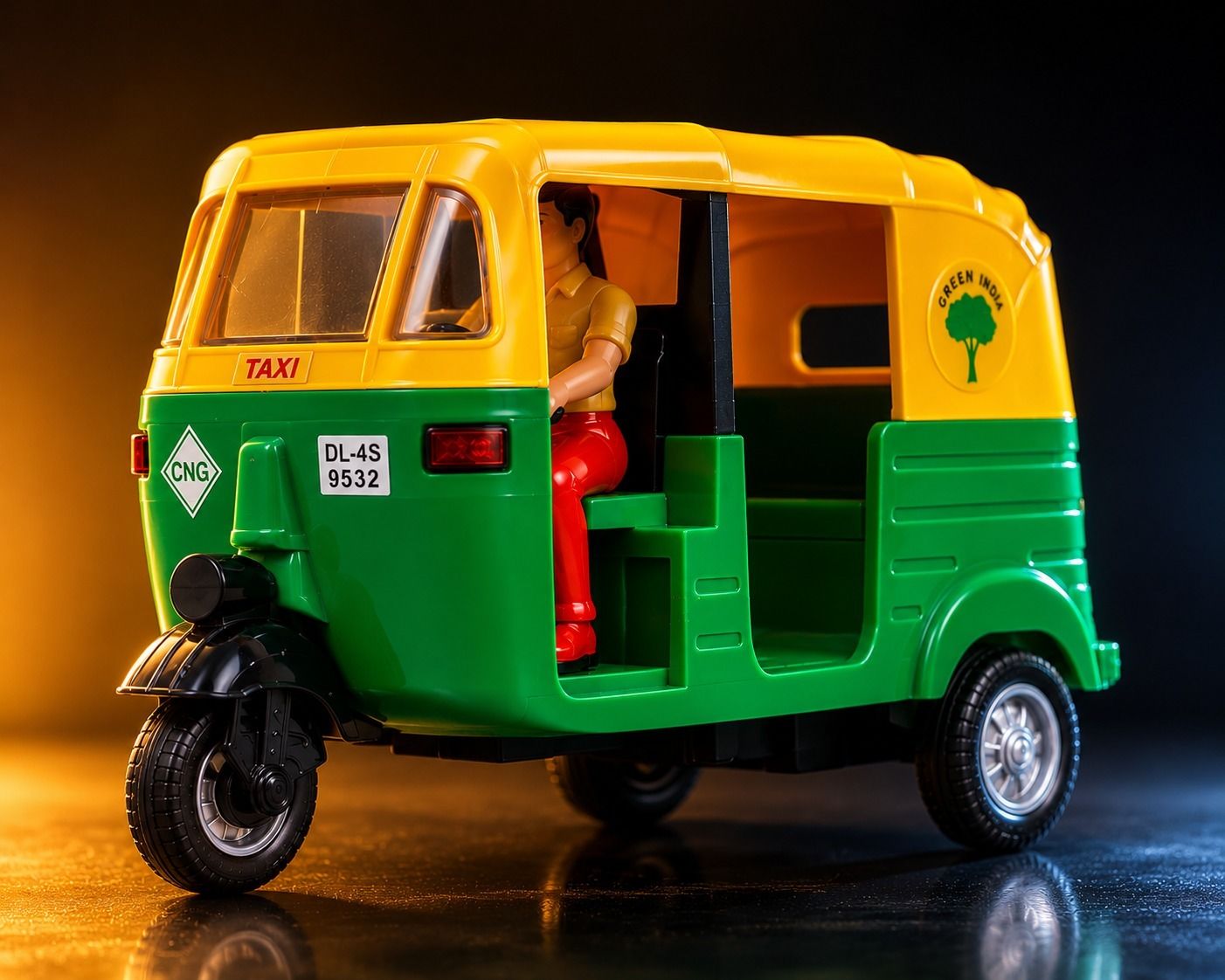Auto Rickshaw Pull Back Toy Car for Kids 2+ Age (Multicolor, Pack of: 1)-image-35