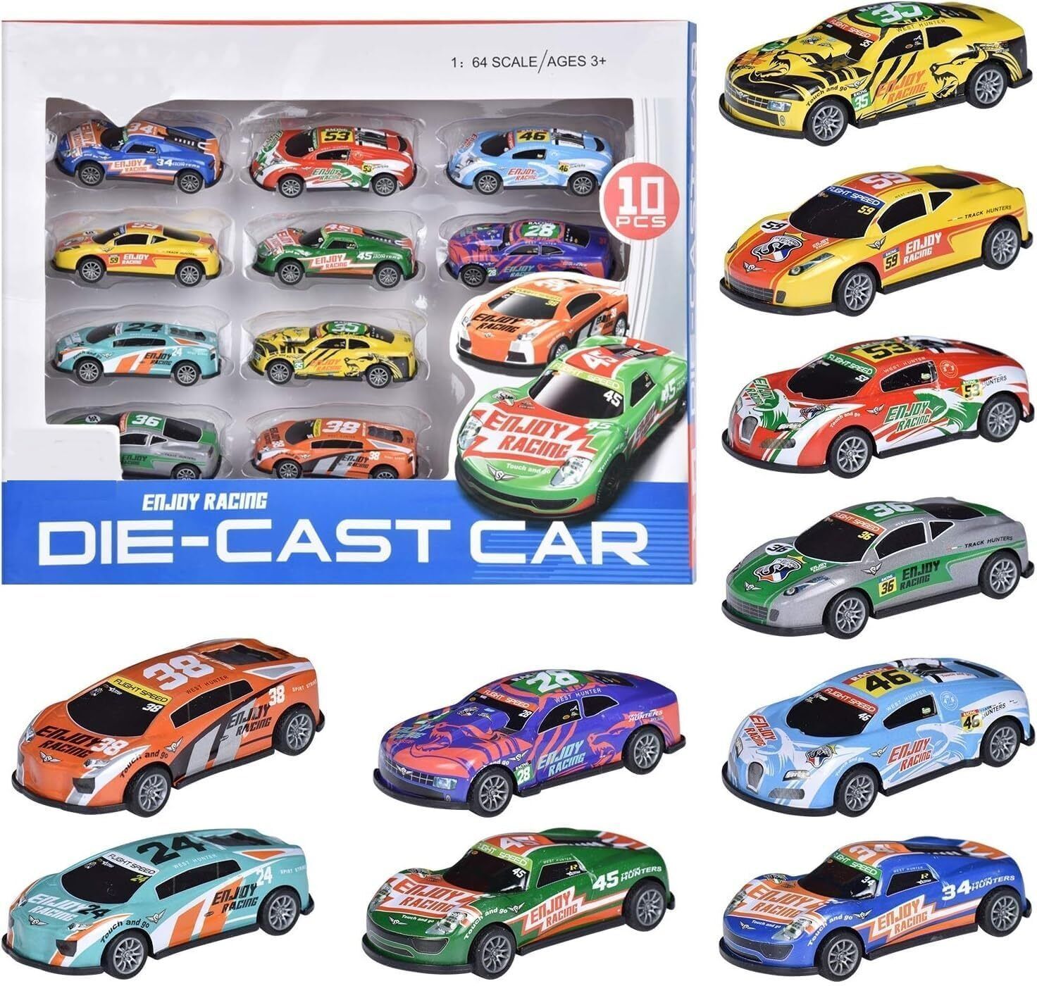 10 Unbreakable Racing Mini Diecast Car Models Set for Kids-image-26