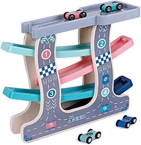 Colorful Wooden Ramp Race Track Car Set with Set of 4 Cars (100% Non-Toxic)-image-28