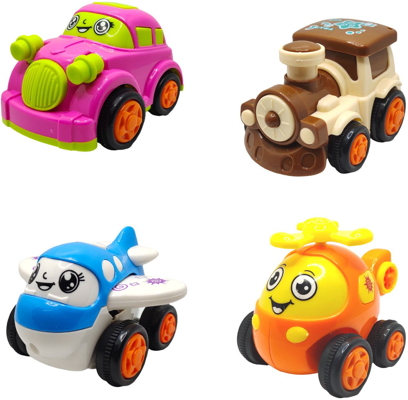 zonepia Unbreakable Friction Powered Toy Set of Car, Train, Plane & Helicopter For Kids-picture-22