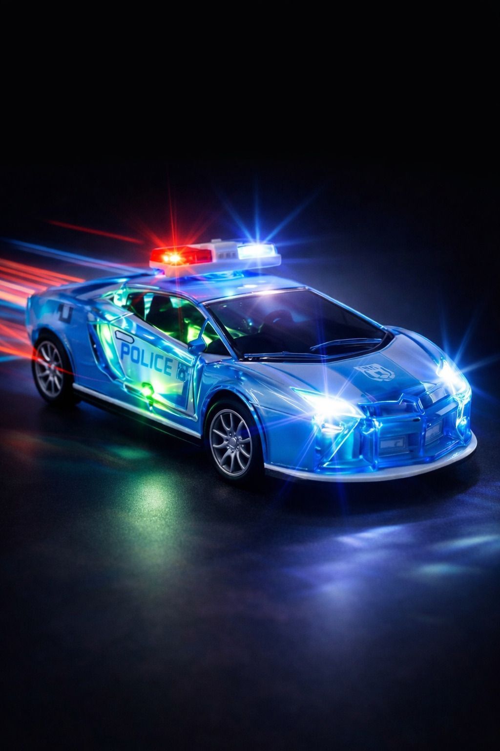kookumber Police Car Toy for Kids with Lights & Music – Anti-Skid Friction Powered Car-picture-19