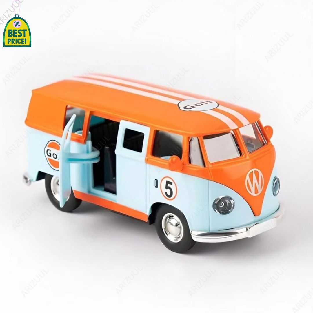 arizuul 1:36 Volkswagen T1 Vintage Van Diecast Model Pull Back VW Bus Toy Car for Kids-picture-41